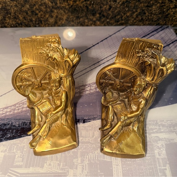 Vintage Brass Bookends.